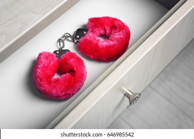 Furry Handcuffs In Drawer