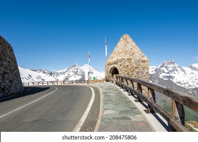 The Fuscher Toerl tower at the Grossglockner high alpine road