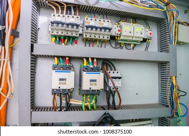  fuse box with an electric relay and automatic machines. electric board and high voltage switches