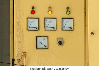 The fuse box in an office building, placed in the corner of an area that is not disturbed by traffic, control and safety devices