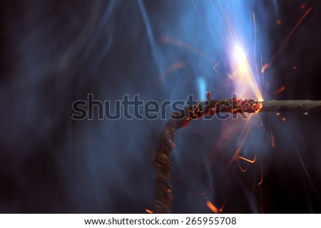 Fuse is burning. Safety fuse