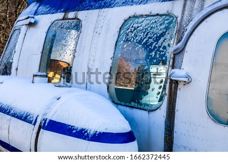 The fuselage of old helicopter.