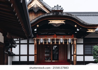 Fushimi Inari Taisha Shrine, Fushimi-ku, Kyoto Prefecture, Kansai region, Kyoto, Japan, Shinto shrine, mountain way with red torii gates tunnel, wooden torii path, fox sculptures, travel to Japan - Powered by Shutterstock