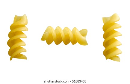 Fusilli Pasta Isolated On White