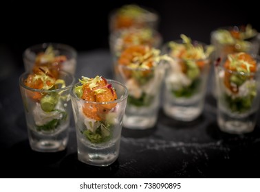 Fusion Food, Appetizer In Glass