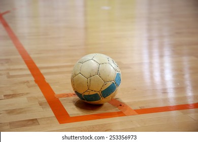 The Futsal Ball On The Corner Before Kick