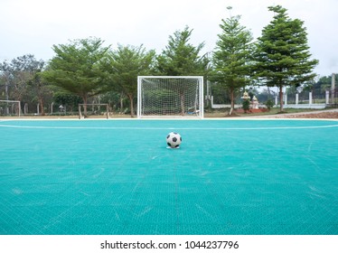 Futsal Rubber Court Flooring Tiles Texture Floor And A Ball
