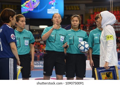 Futsal Women Referee Of FIFA Coin Toss During AFC Women’s Futsal Championship 2018 Final Match Between Iran And Japan At Indoor Stadium Huamark On May 12, 2018 In BANGKOK,Thailand.