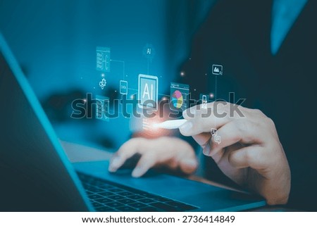Future AI technology vision concept with artificial intelligence agents, digital transformation, intelligent systems, automation innovation, and next-generation business solutions enterprise strategy.
