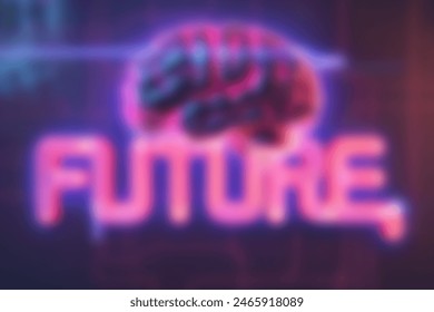 Future, artificial intelligence server on neon brain background. Blurred background - Powered by Shutterstock - Get 15% off with code: PIKWIZARD15