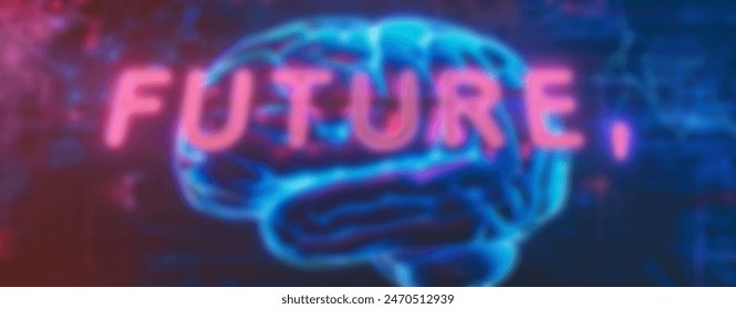 Future, artificial intelligence server on neon brain background. Blurred background - Powered by Shutterstock - Get 15% off with code: PIKWIZARD15