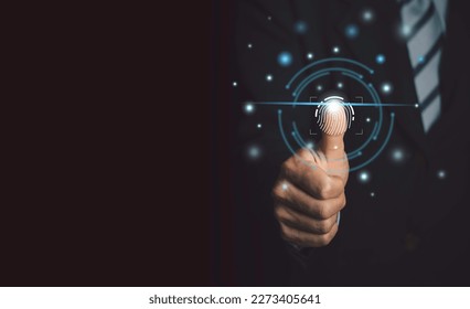 The future of digital processing of biometric identification fingerprint scanners. The concept of surveillance and security scanning of digital programs in cyberspace.