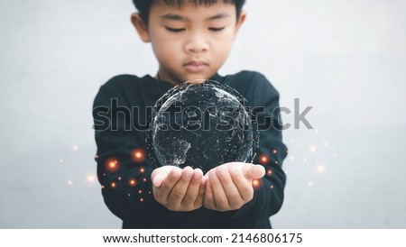 The future global network connection within the reach of the younger generation. big data analytics concept and business concept of world map point and line elements of global business digital.