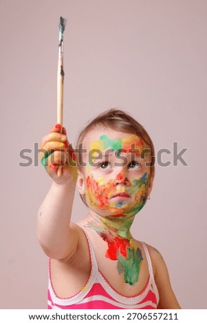 Future Picasso testing her newest masterpiece on herself