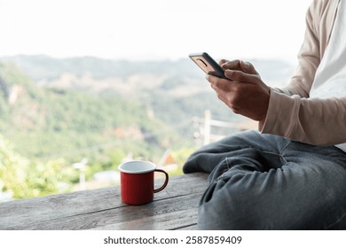 Future remote work combines technology nature smart phone enable e learning productivity while traveling blending comfort modern devices serenity computer equipment business connection natural world