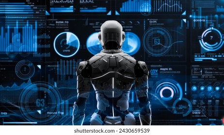 Future robot engineering AI solutions with LISP. A strategic algorithm for marketing robotics automation, LLM tech analysis, and cyber communication. 3D illustration artificial intelligence - Powered by Shutterstock