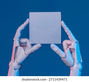 Future Tech: Robot Hands Interacting with a Transparent Holographic Display