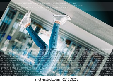 Future technology, artificial intelligence, big data technology. Blue concept background, high speed digital internet. Binary code. - Powered by Shutterstock - Get 15% off with code: PIKWIZARD15