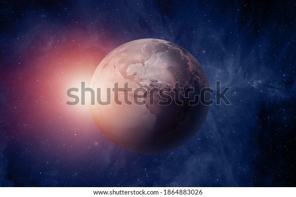 The future\
world outlook after global warming - As the planet Mars  \