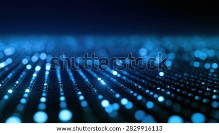 A futuristic abstract background featuring a digital network grid with glowing blue bokeh lights, creating a sense of depth and technology.