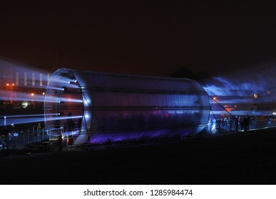 Futuristic abstract colorful photon tunnel