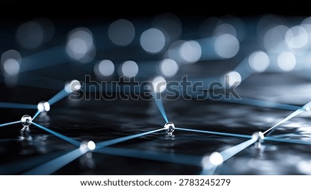 A futuristic abstract visualization of interconnected glowing nodes and lines, representing data flow and network connections.