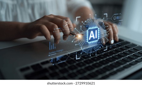 A futuristic AI core processor and system analytics dashboard. This concept highlights the raw processing power of AI for deep data analysis, system diagnostics, and global network monitoring. Parse
