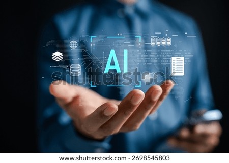 Futuristic AI infrastructure with data layers, cloud storage, and global digital network. artificial intelligence architecture, smart systems, and scalable technology solutions.