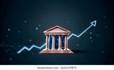 Futuristic AI Powered Bank Managing Autonomous Loan Approvals with Real Time Financial Data.stock market.