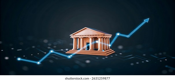 Futuristic AI Powered Bank Managing Autonomous Loan Approvals with Real Time Financial Data.stock market.