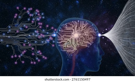 Futuristic AI Robot with Digital Interface 