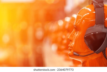 Futuristic AI telephone receptionist and AI custom service. - Powered by Shutterstock