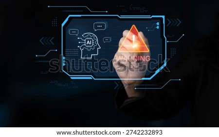 Futuristic artificial intelligence concept depicting AI hallucination, processing errors, and generating misinformation. Represents the risks of unreliable algorithms and model collapse. Corpus