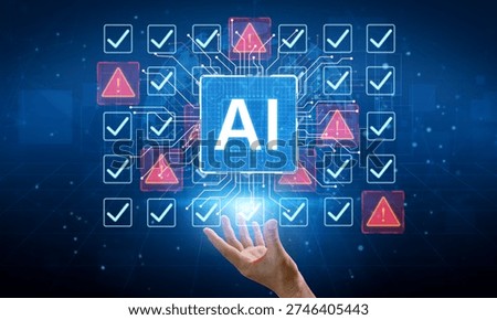 Futuristic artificial intelligence concept depicting AI hallucination, processing errors, and generating misinformation. Represents the risks of unreliable algorithms and model collapse. Corpus