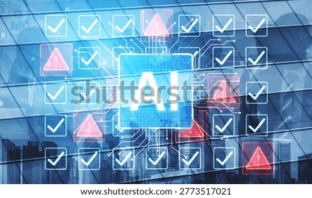 Futuristic artificial intelligence concept depicting AI hallucination, processing errors, and generating misinformation. Represents the risks of unreliable algorithms and model collapse. Corpus