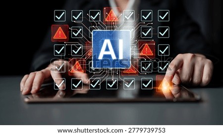 Futuristic artificial intelligence concept depicting AI hallucination, processing errors, and generating misinformation. Represents the risks of unreliable algorithms and model collapse. Corpus