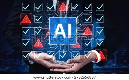Futuristic artificial intelligence concept depicting AI hallucination, processing errors, and generating misinformation. Represents the risks of unreliable algorithms and model collapse. Corpus