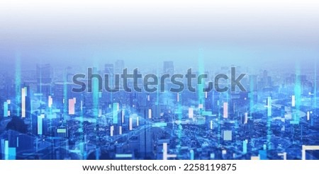 Futuristic bangkok city in cyberpunk pop art concept. Digital city with technology for new era future investment and business. Connect with ai wireless data innovation. Banner background.