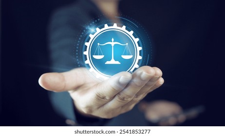 Futuristic Business Team Analyzing Luminous Law Documents and Digital Networks for Tech-Driven Legal Solutions.Legal Documents concept. - Powered by Shutterstock