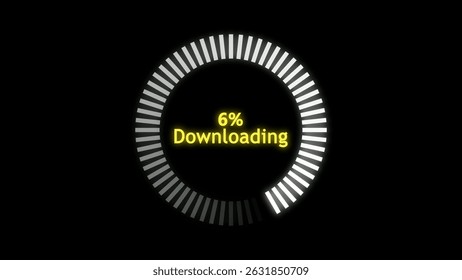 Futuristic Circular Progress Bar with  Black Background.	