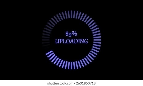 Futuristic Circular Progress Bar with  Black Background.	