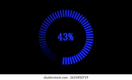 Futuristic Circular Progress Bar with  Black Background.	