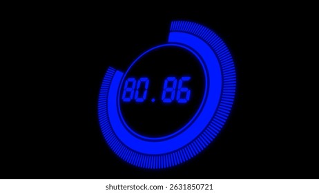Futuristic Circular Progress Bar with  Black Background.	