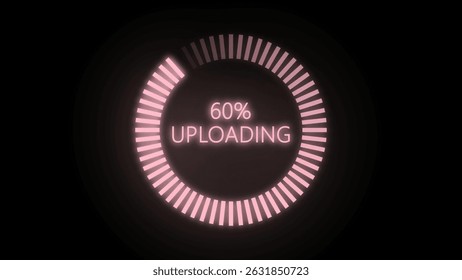 Futuristic Circular Progress Bar with  Black Background.	