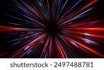 Futuristic data flow. Explosion effect. Sci-fi Motion wallpaper. Neon Glowing Rays in Motion. Hyper Speed Space Travel Concept.