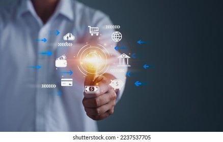 futuristic digital processing of biometric identification fingerprint scanner for access personal financial data. surveillance and security scanning of digital programs cyber futuristic applications.