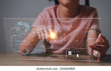futuristic digital processing of biometric identification fingerprint scanner for access personal financial data. surveillance and security scanning of digital programs cyber futuristic applications