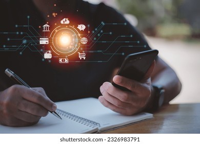 futuristic digital processing of biometric identification fingerprint scanner for access personal financial data. surveillance and security scanning of digital programs cyber futuristic applications