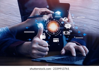 futuristic digital processing of biometric identification fingerprint scanner for access personal financial data. surveillance and security scanning of digital programs cyber futuristic applications