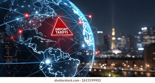 futuristic digital visualization of global import tariffs and trade data - Powered by Shutterstock - Get 15% off with code: PIKWIZARD15